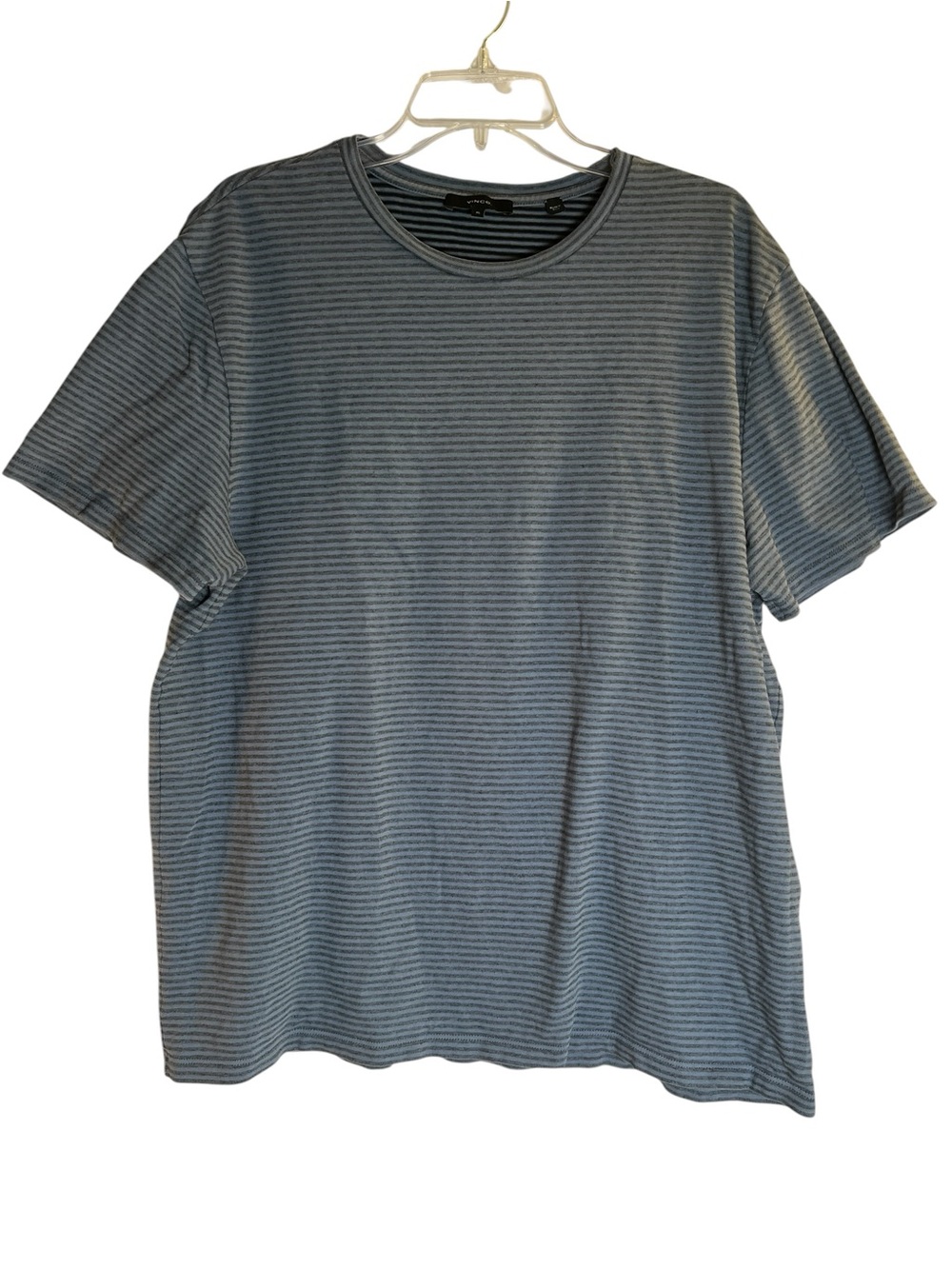 Vince Blue/Grey Striped Cotton Tshirt Size XL - Picture 1 of 6